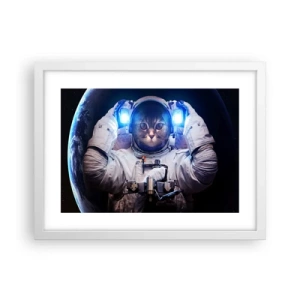 Poster in een witte lijst - Houston, je hebt een probleem - 40x30 cm