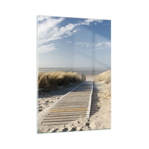 Schilderen op glas - Achter het duin, in het ruisen van gras - 50x70 cm