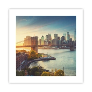 Poster - Dageraad in de grote stad - 40x40 cm