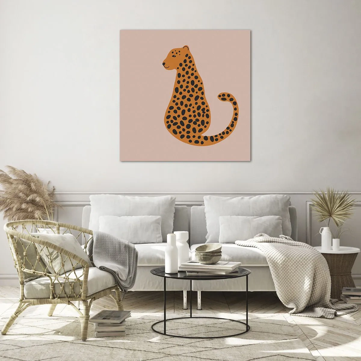 Schilderen op glas - Luipaardprint is een modieus print - 40x40 cm