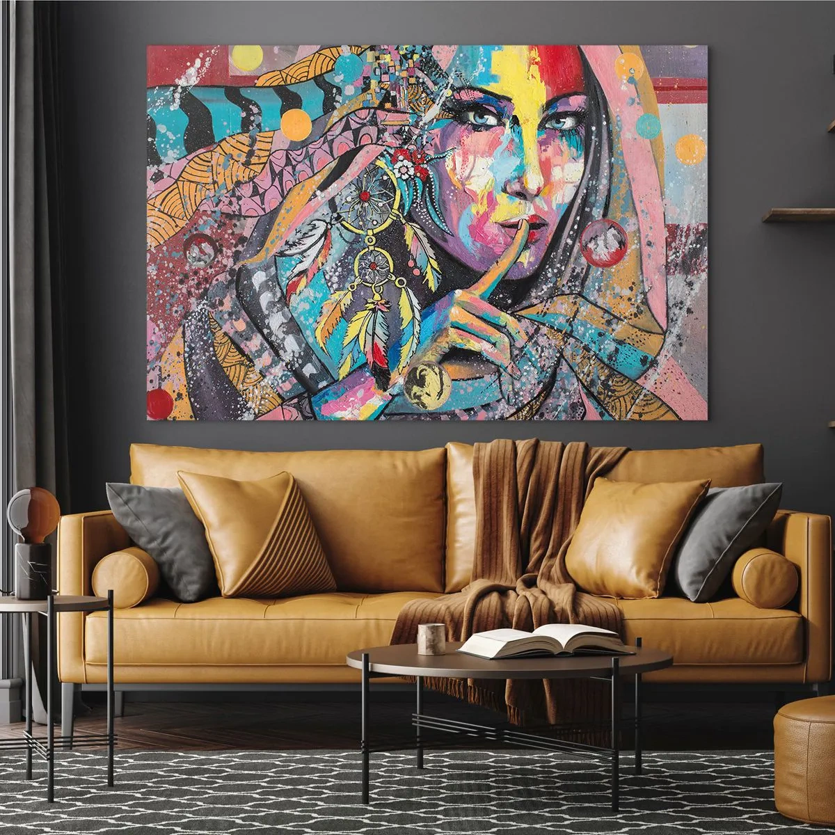 Schilderen op glas - Zwijg totdat je het begrijpt - 120x80 cm