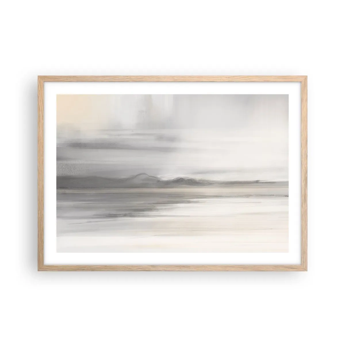 Een poster in een licht eiken lijst - Afstand in reflectie - 70x50 cm