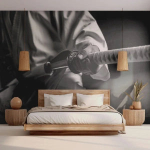 Fotobehang Premium Canvas - Ziel van een vechter - Samurai zwaard, Japan, Vechtsporten - 150x105 cm