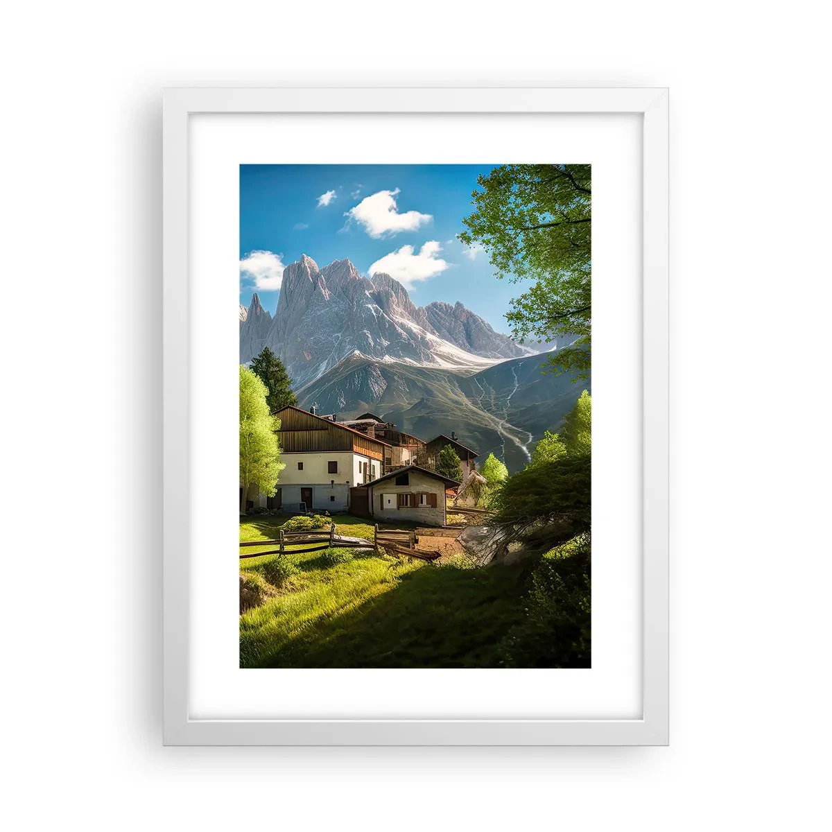 Poster in een witte lijst - Alpine idylle - 30x40 cm