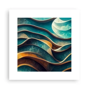 Poster - Meanders van blauw - 30x30 cm