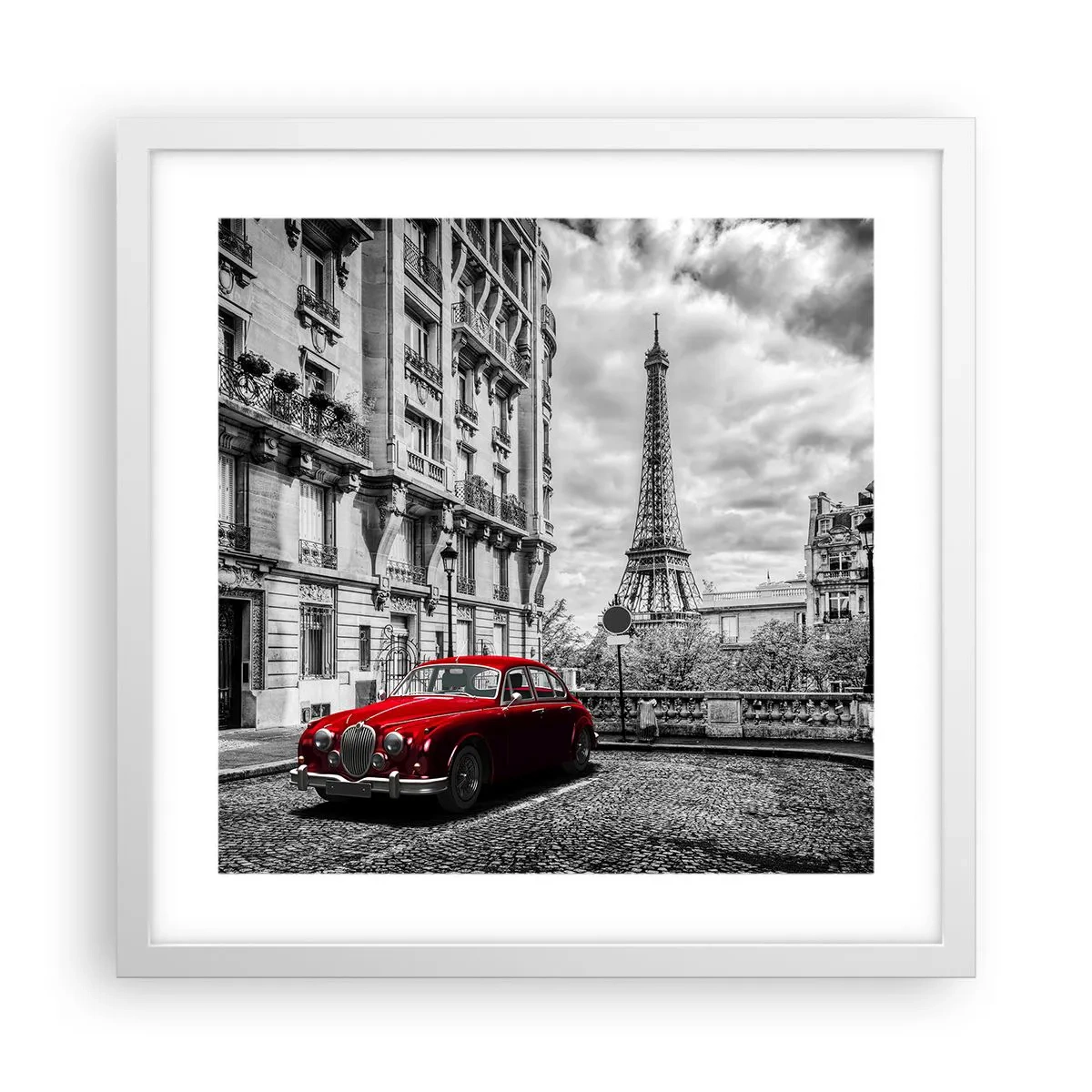 Poster in een witte lijst - Roofdier in de stad - 40x40 cm