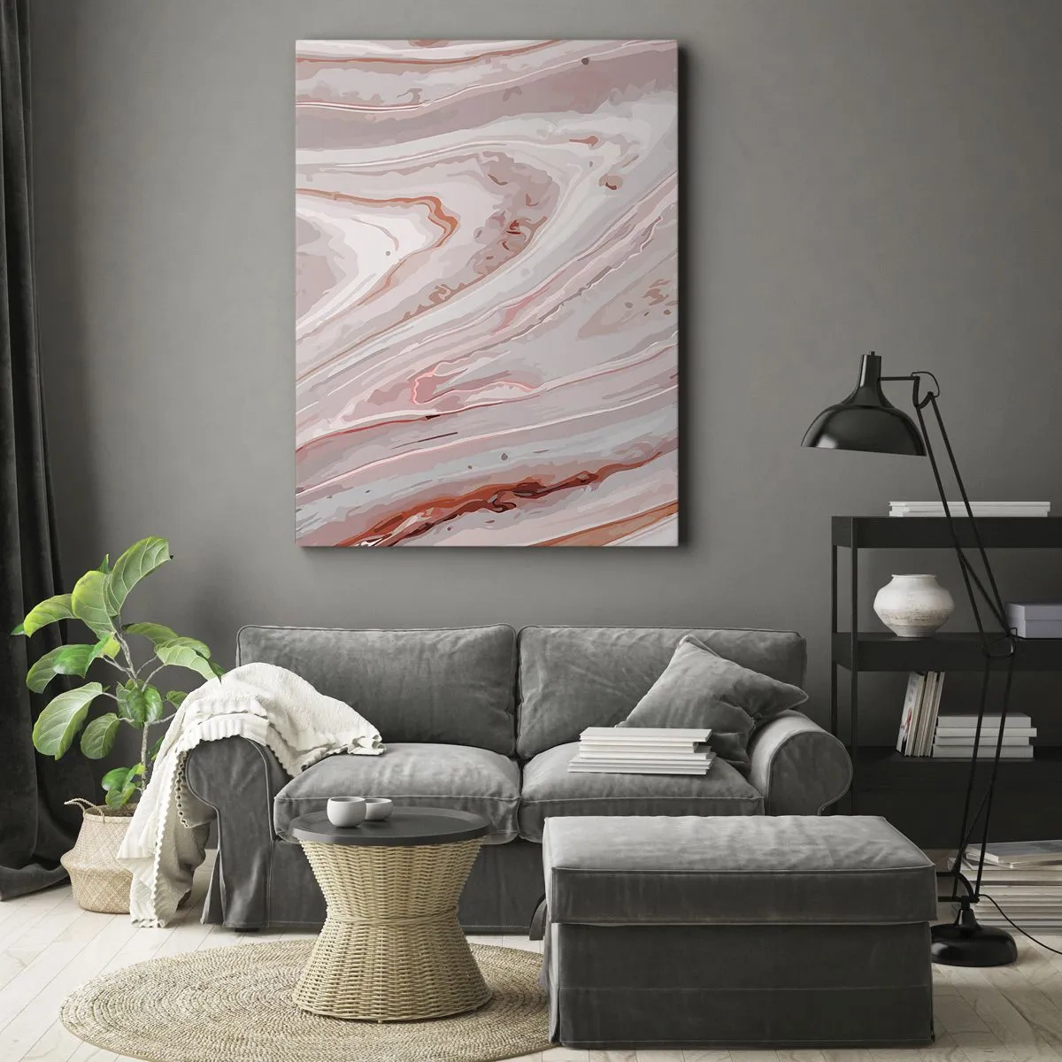 Schilderen op canvas - Roze vloeistof - 45x80 cm