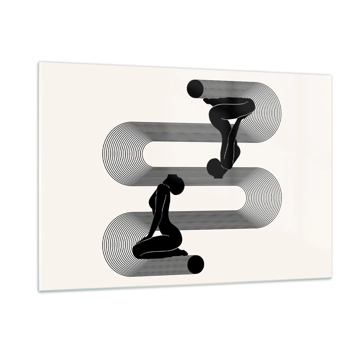 Schilderen op glas - Sensuele symmetrie - 120x80 cm