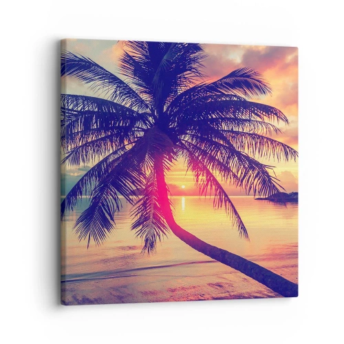 Schilderen op canvas - Avond onder de palmbomen - 30x30 cm