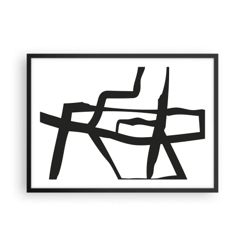 Poster in een zwarte lijst - Zwart-wit ontwerp - 70x50 cm