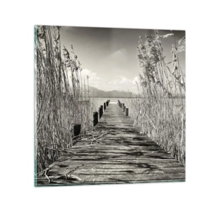 Schilderen op glas - In de stilte van het gras - 70x70 cm