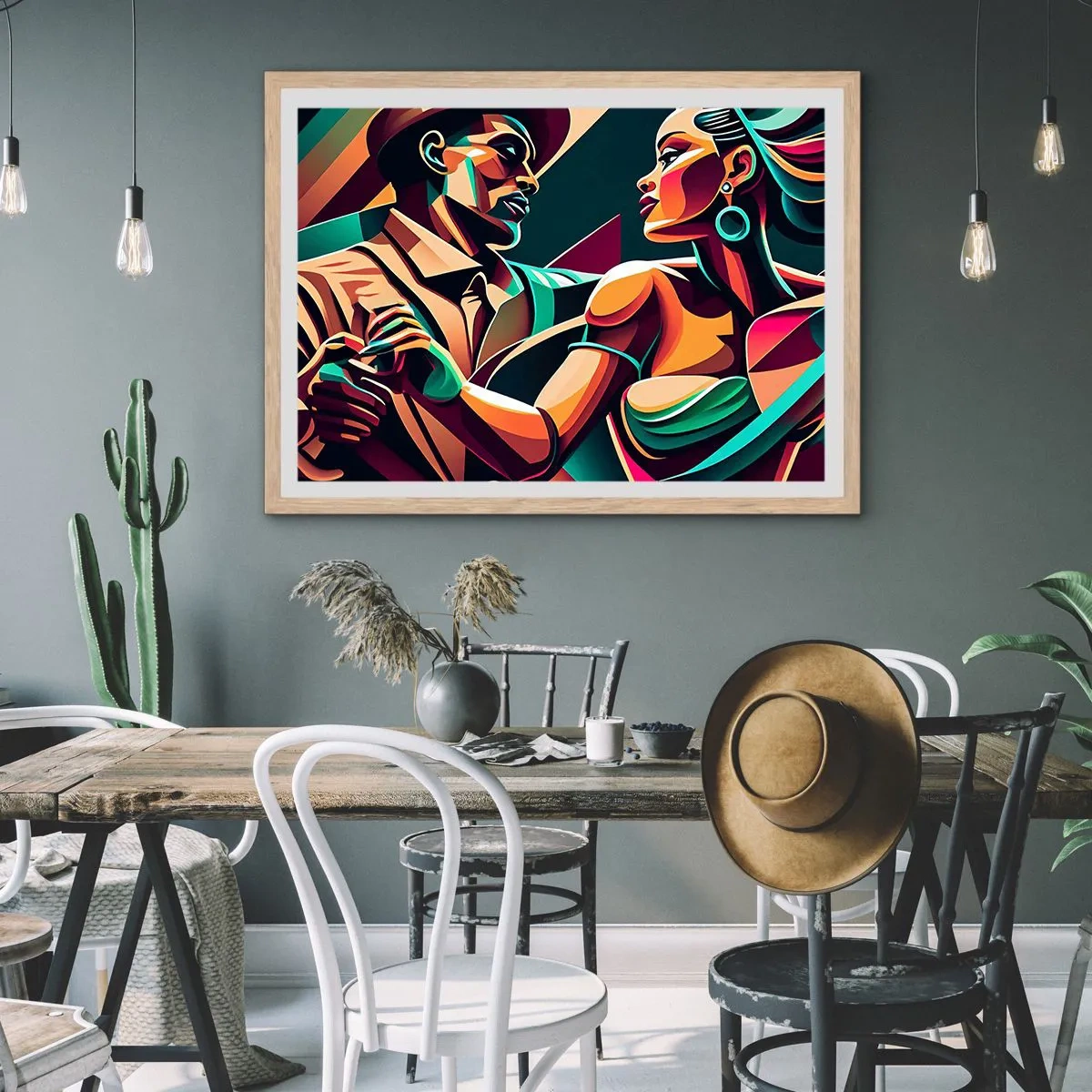 Een poster in een licht eiken lijst - In het ritme van het hart - 91x61 cm