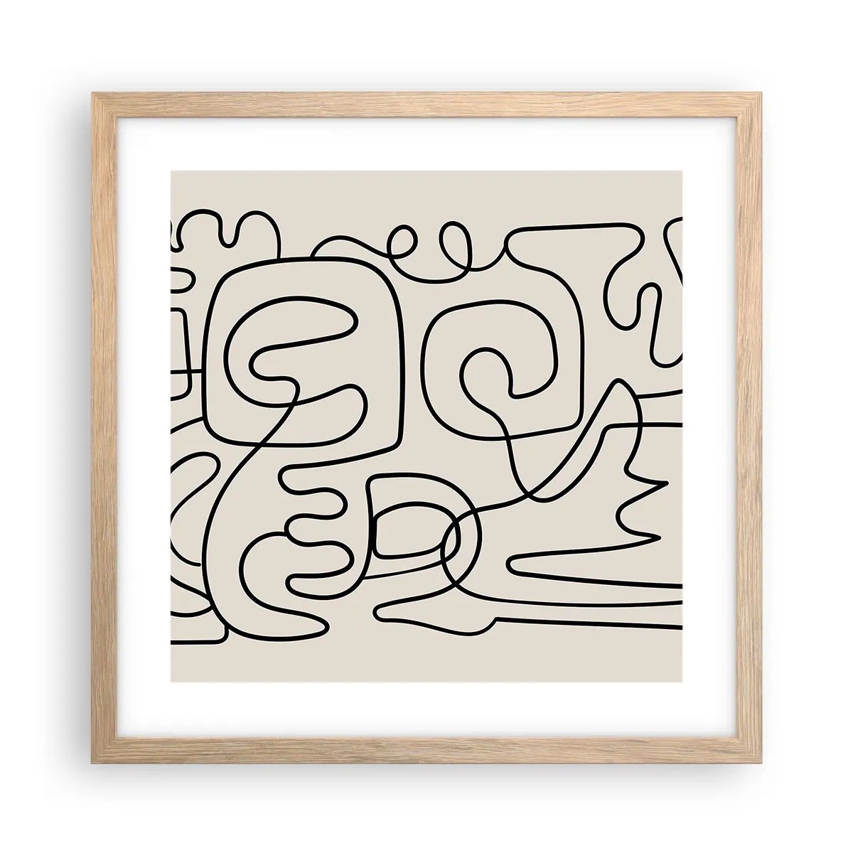 Een poster in een licht eiken lijst - Volg het pad - 40x40 cm