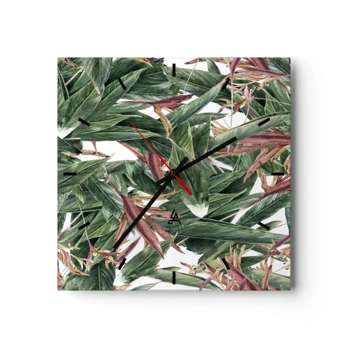 Wandklok - Klok - Smaragd-lila struikgewas - 40x40 cm