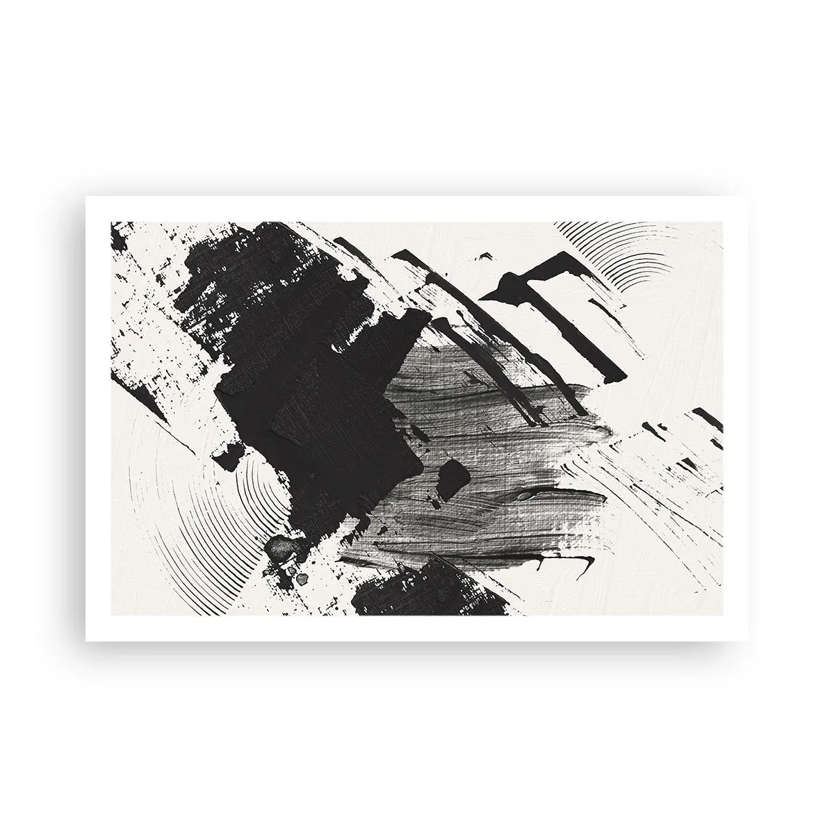Poster - Abstractie – expressie van zwart - 91x61 cm