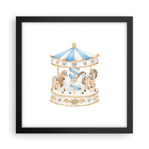 Poster in een zwarte lijst - Zoete jeugd - 30x30 cm