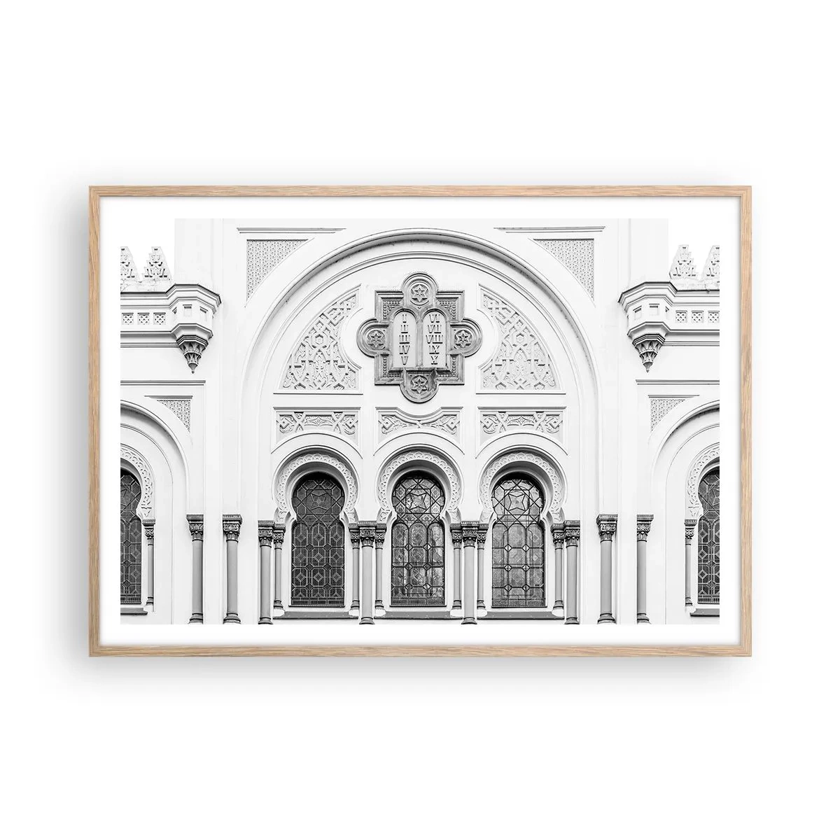 Een poster in een licht eiken lijst - Op de grens van culturen - 100x70 cm