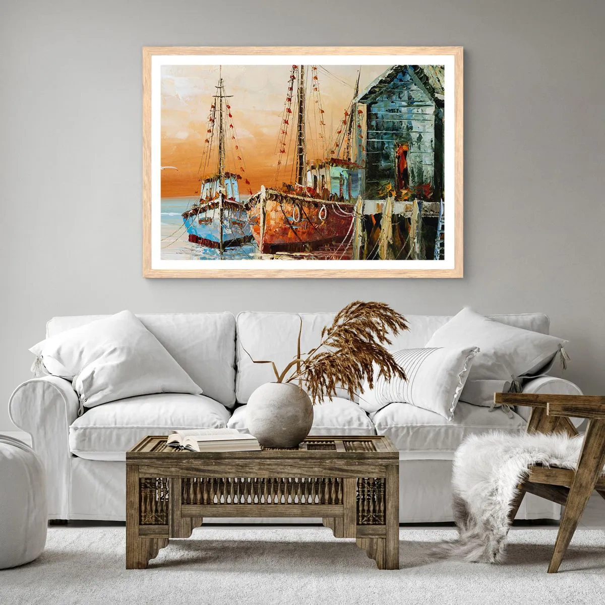 Een poster in een licht eiken lijst - Een vreedzame terugkeer - 91x61 cm