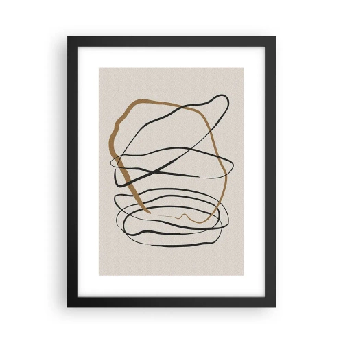 Poster in een zwarte lijst - Compositie – loopdans - 30x40 cm