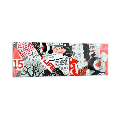 Schilderen op glas - Hipster-collage - 160x50 cm