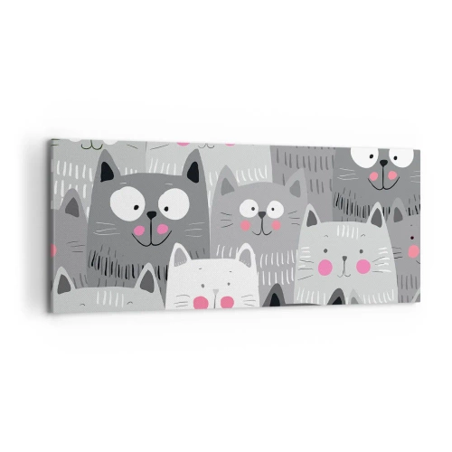 Schilderen op canvas - De wereld van de kat - 120x50 cm