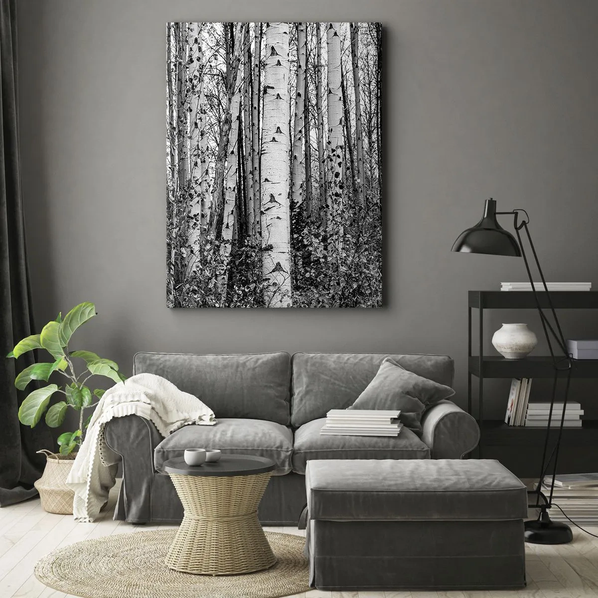 Schilderen op canvas - Berken colonnade - 50x70 cm