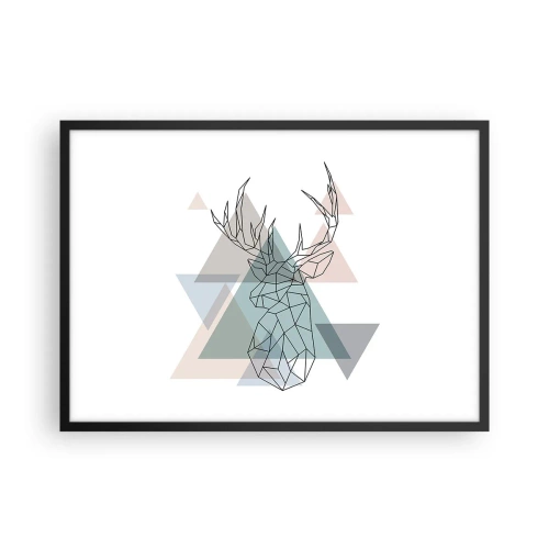 Poster in een zwarte lijst - In een geometrisch bos - 70x50 cm