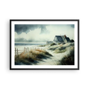 Poster in een zwarte lijst - Weg van de drukte - 70x50 cm