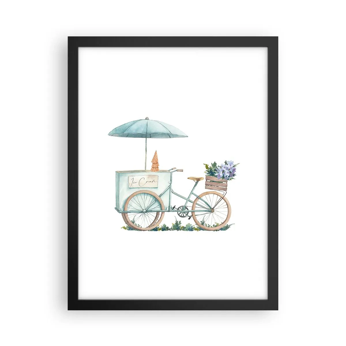 Poster in een zwarte lijst - Zoete herinnering aan de zomer - 30x40 cm