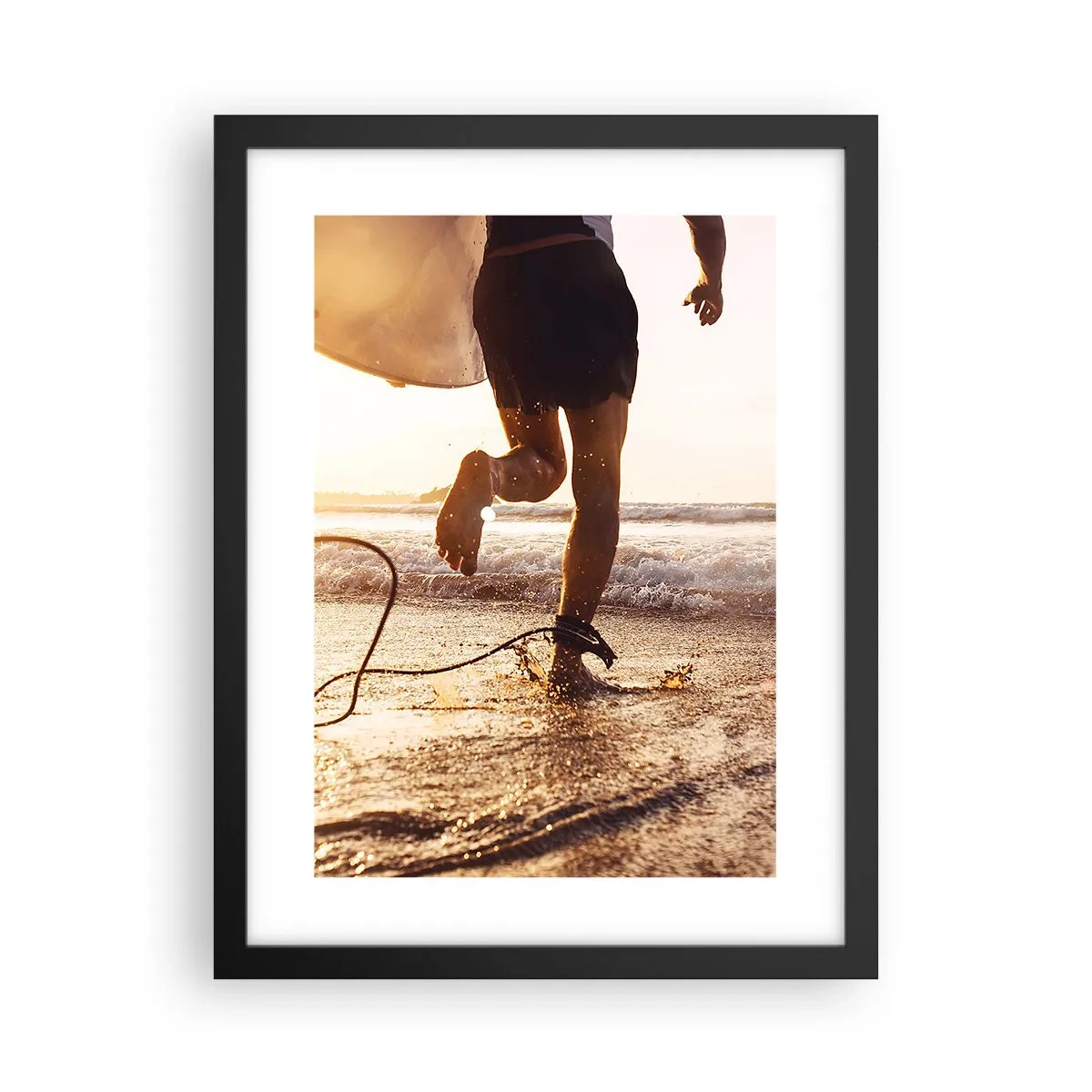 Poster in een zwarte lijst - Om de golf te ontmoeten - 30x40 cm
