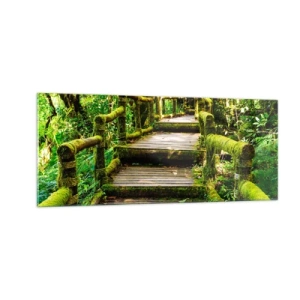 Schilderen op glas - Door de gang van groen - 100x40 cm