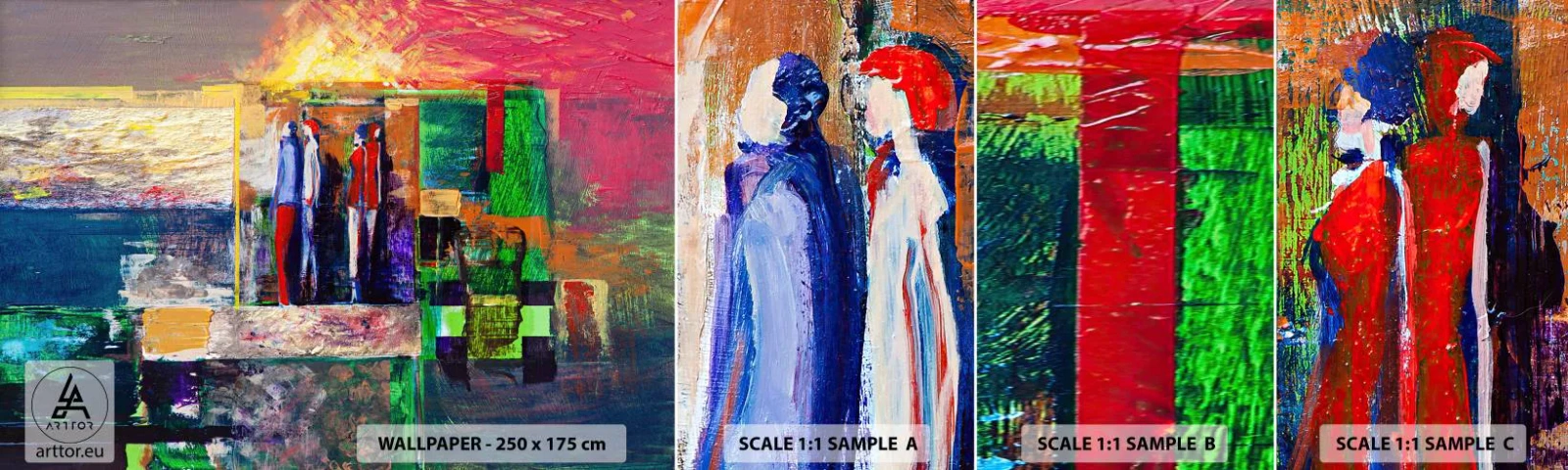 Fotobehang Staaltje Standard Eco - Relaties en emoties - Abstractie, Mensen, Deel - 100x30 cm