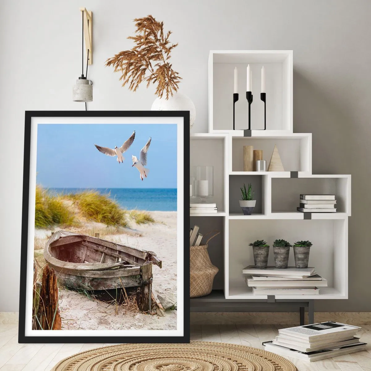 Poster in een zwarte lijst - Badend in de wind - 61x91 cm