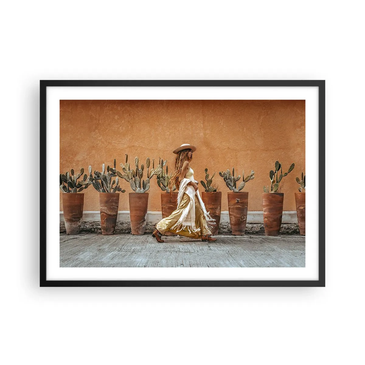 Poster in een zwarte lijst - Hippie-stijl - 70x50 cm