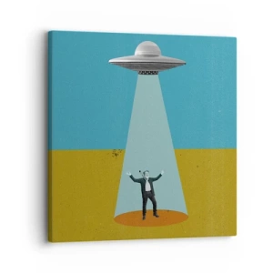 Schilderen op canvas - Een nauwe ontmoeting - 30x30 cm