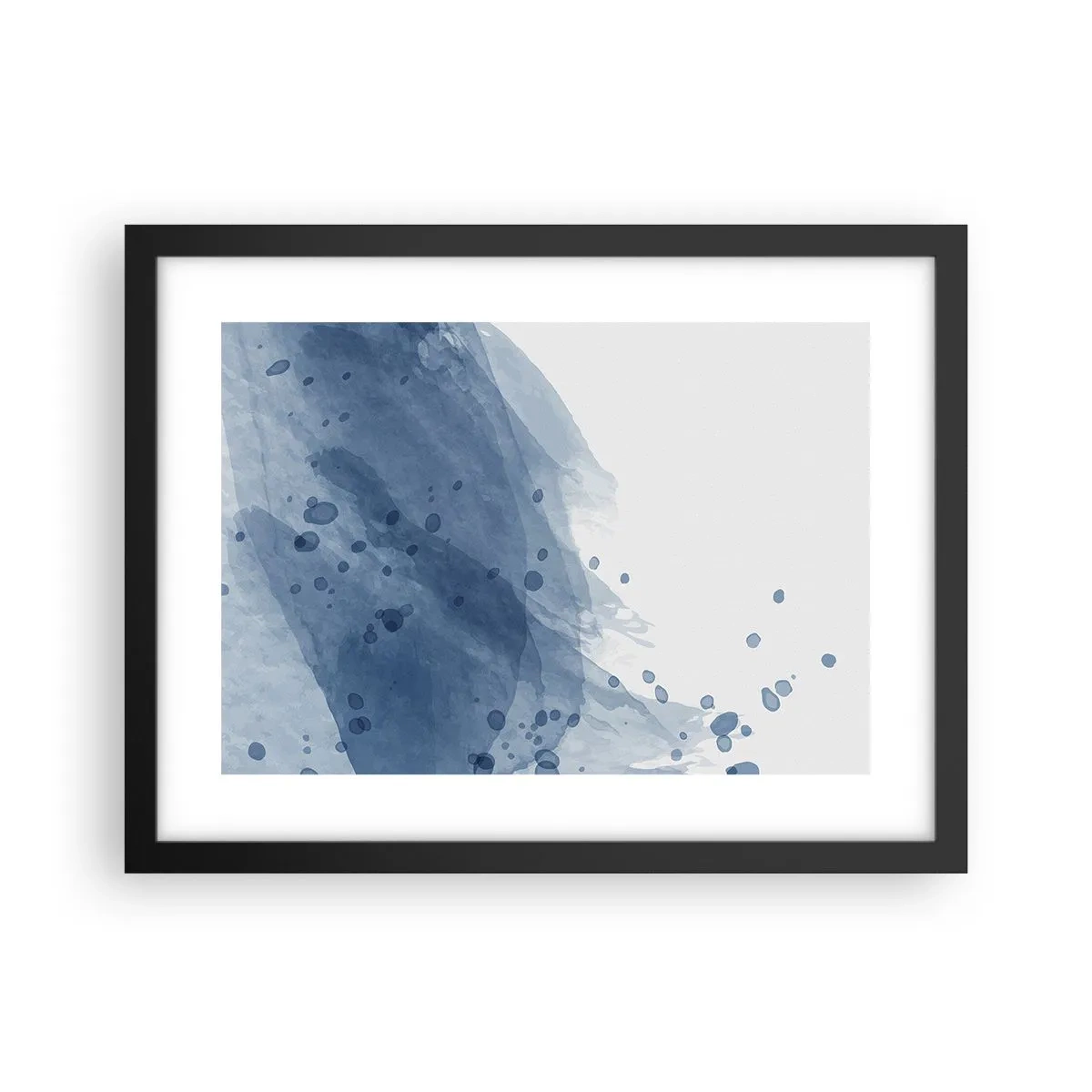 Poster in een zwarte lijst - Blauwe tule - 40x30 cm