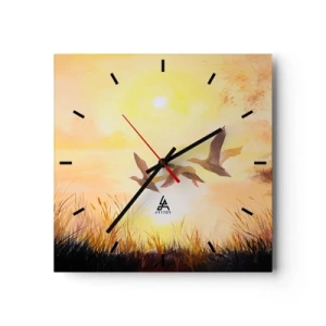 Wandklok - Klok - Het begin van een lange reis - 30x30 cm