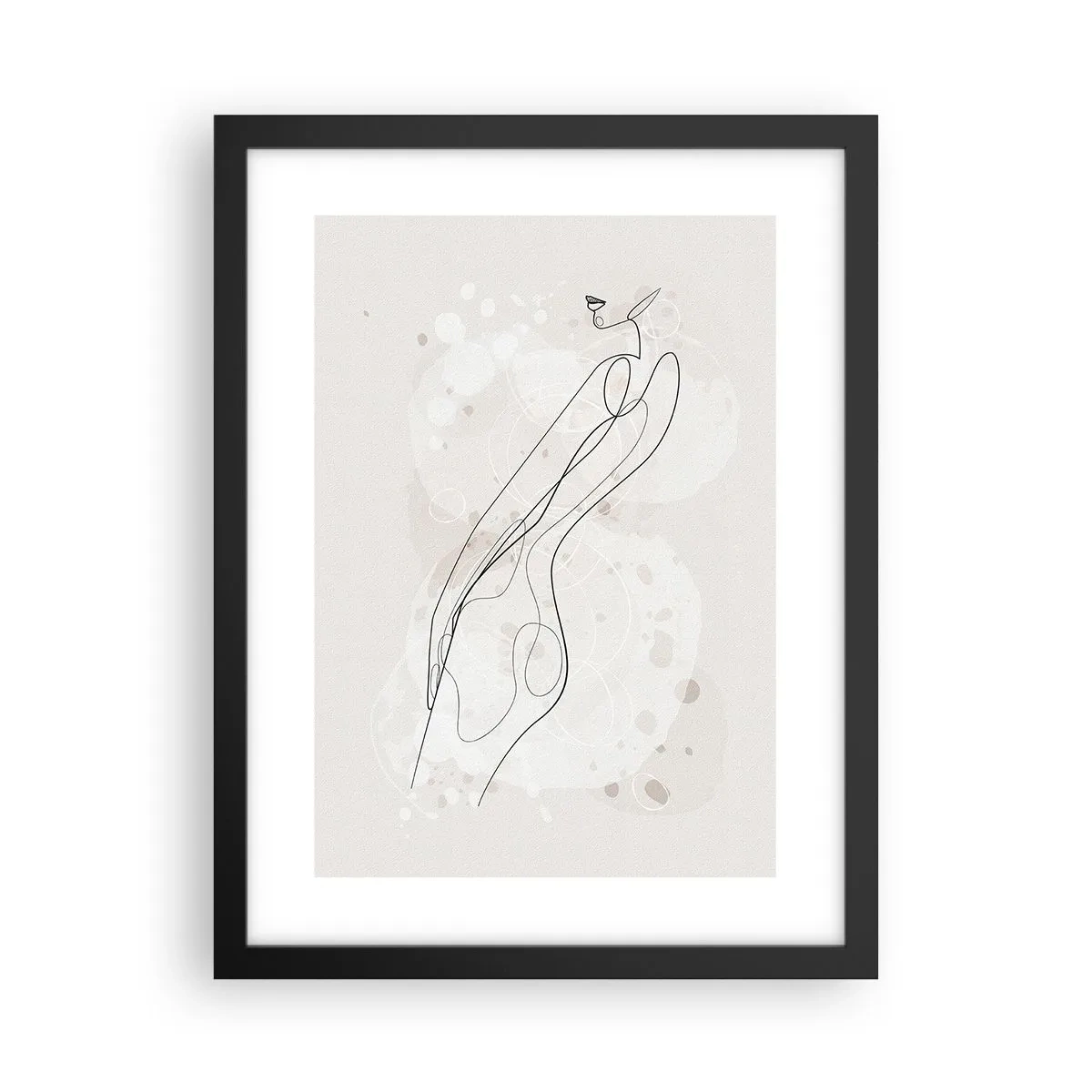 Poster in een zwarte lijst - De blik dwaalt af - 30x40 cm