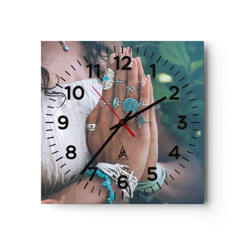 Wandklok - Klok - Welkom in het centrum van het zijn - 30x30 cm