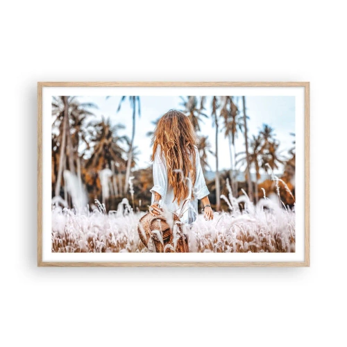 Een poster in een licht eiken lijst - Geboren uit graspluis - 91x61 cm