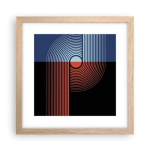 Een poster in een licht eiken lijst - In een geometrische omhelzing - 30x30 cm
