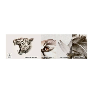 Fotobehang Monster Premium Canvas - Je weet al wie de baas is - Abstractie, Tijger, Dieren - 100x30 cm
