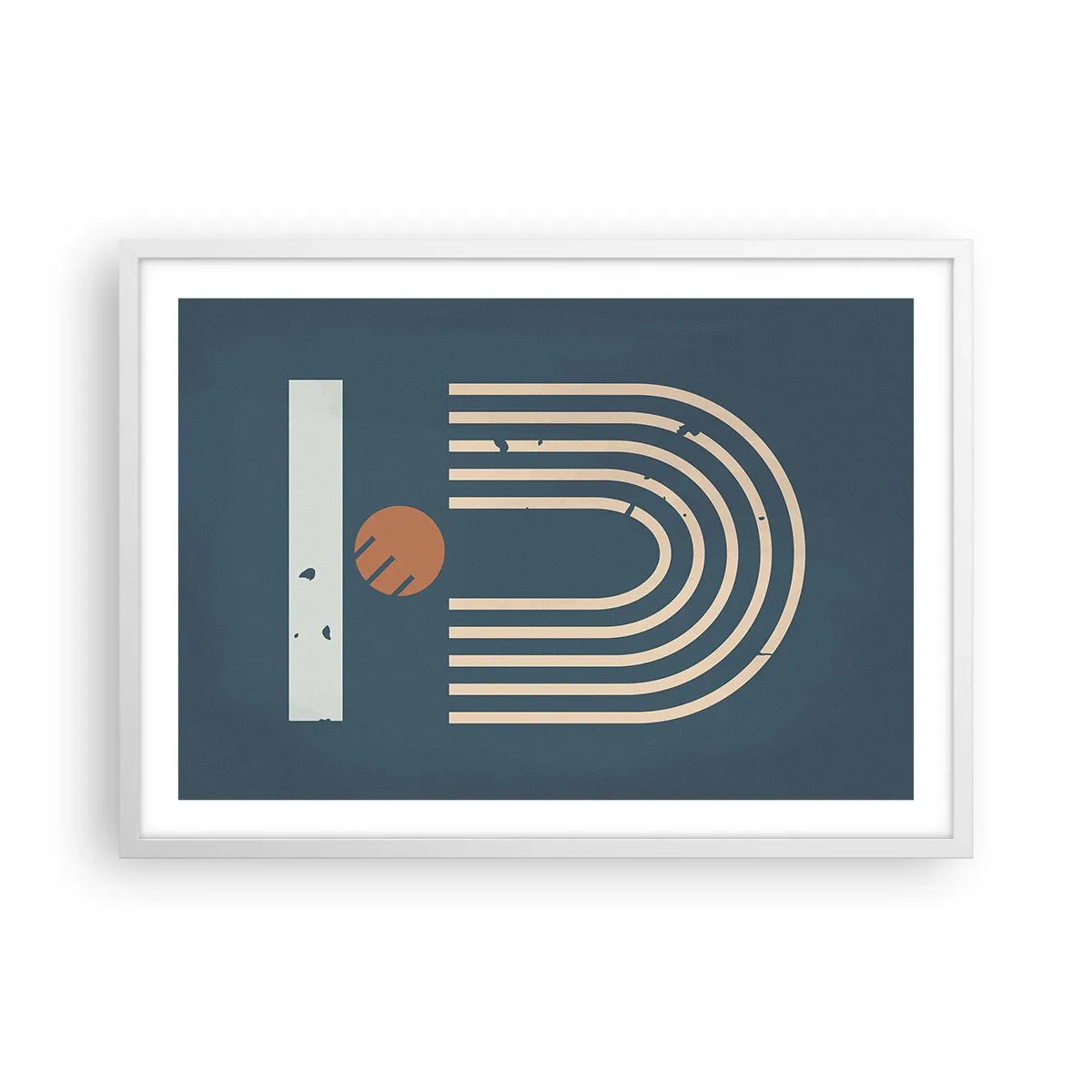 Poster in een witte lijst - Geometrie op de granaatappel - 70x50 cm
