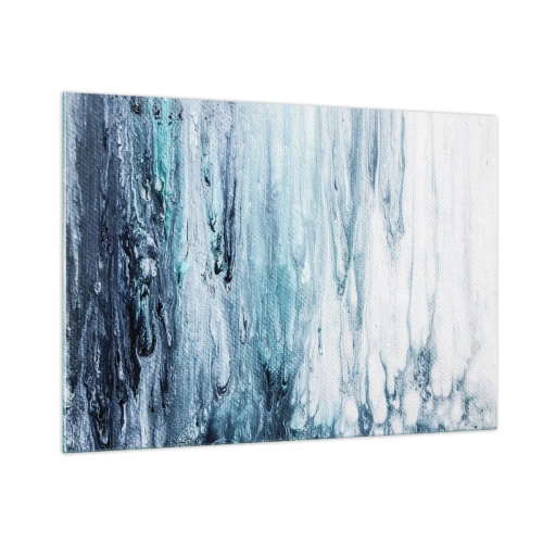 Schilderen op glas - Blauwe ijspegels - 100x70 cm