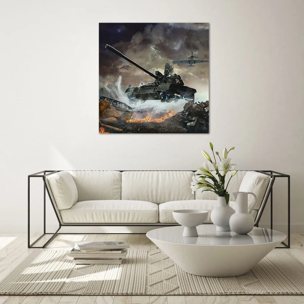 Schilderen op glas - De strijd is verschrikkelijk en mooi - 40x40 cm