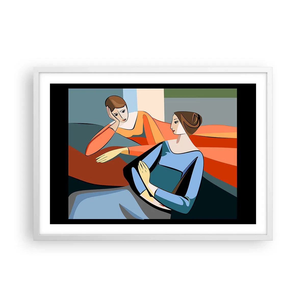 Poster in een witte lijst - Een moment van vertrouwen - 70x50 cm