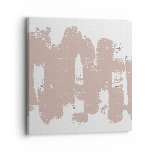 Schilderen op canvas - Abstractie in zachtroze - 30x30 cm