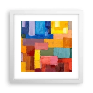 Poster in een witte lijst - Elk is anders, allemaal kleurrijk - 30x30 cm