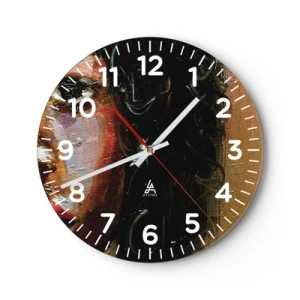 Wandklok - Klok - Zwart en gloed - 30x30 cm