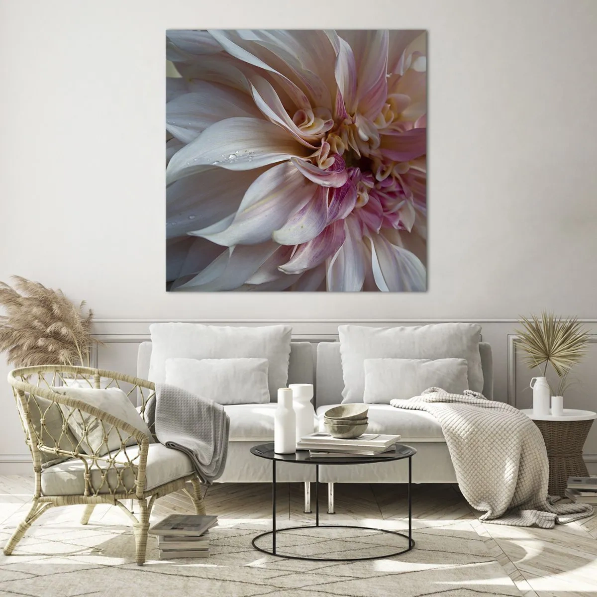 Schilderen op glas - Bloeiende frisheid - 70x70 cm